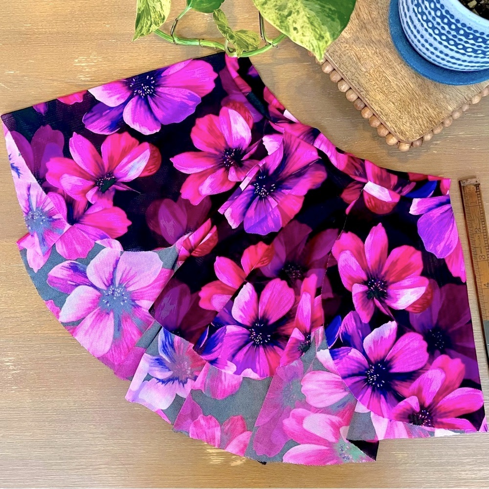 Motionwear Ballet Dance Floral Skirt, Petite Adult • Pink Flowers Ballet Skirt
